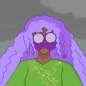 additional: khalida with an amazing purple mustache and amazing purple-framed circular glasses with whirly whirls. she seems happy.